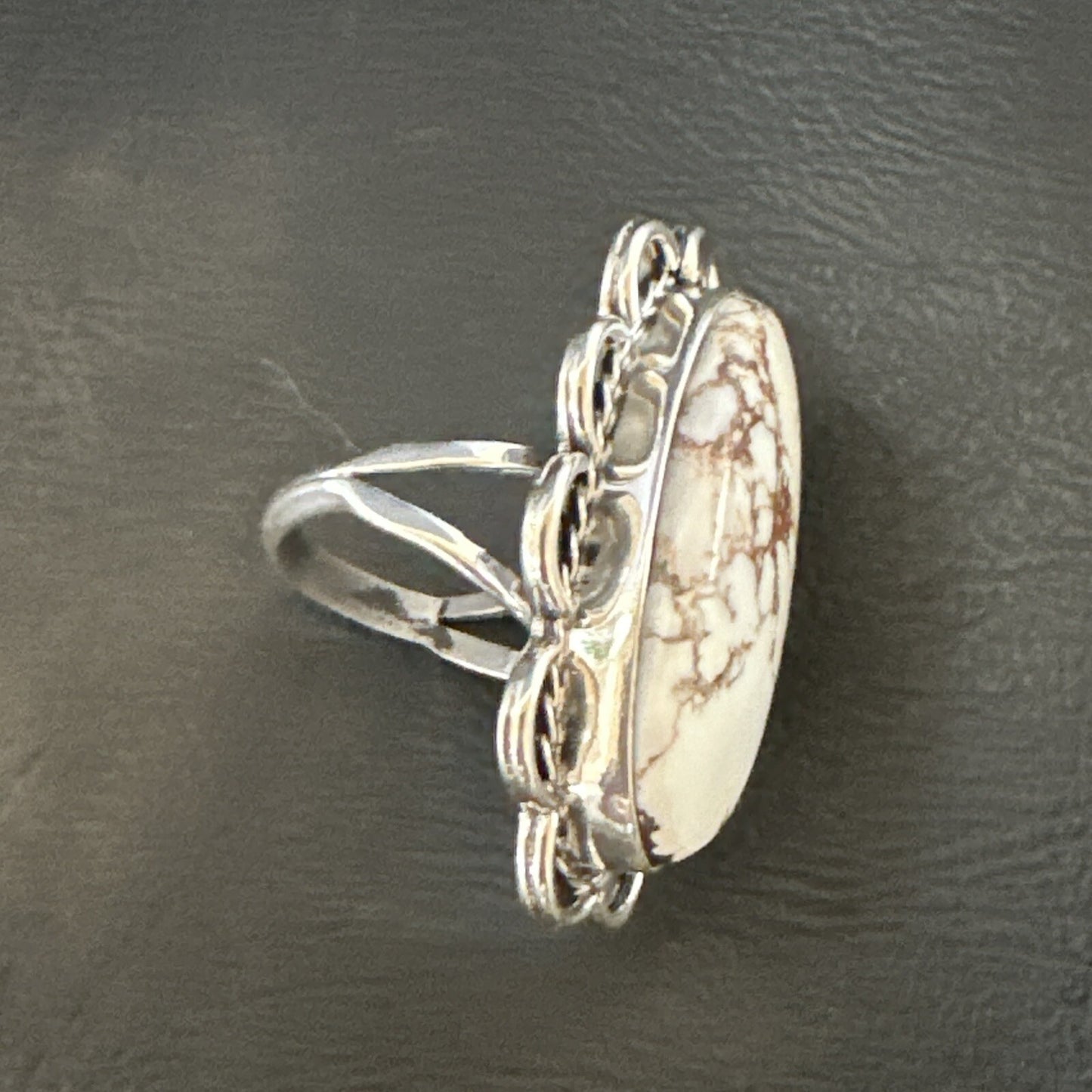 Mens Womens Wild Horse Turquoise Navajo Sterling Silver Ring Size 8 18009