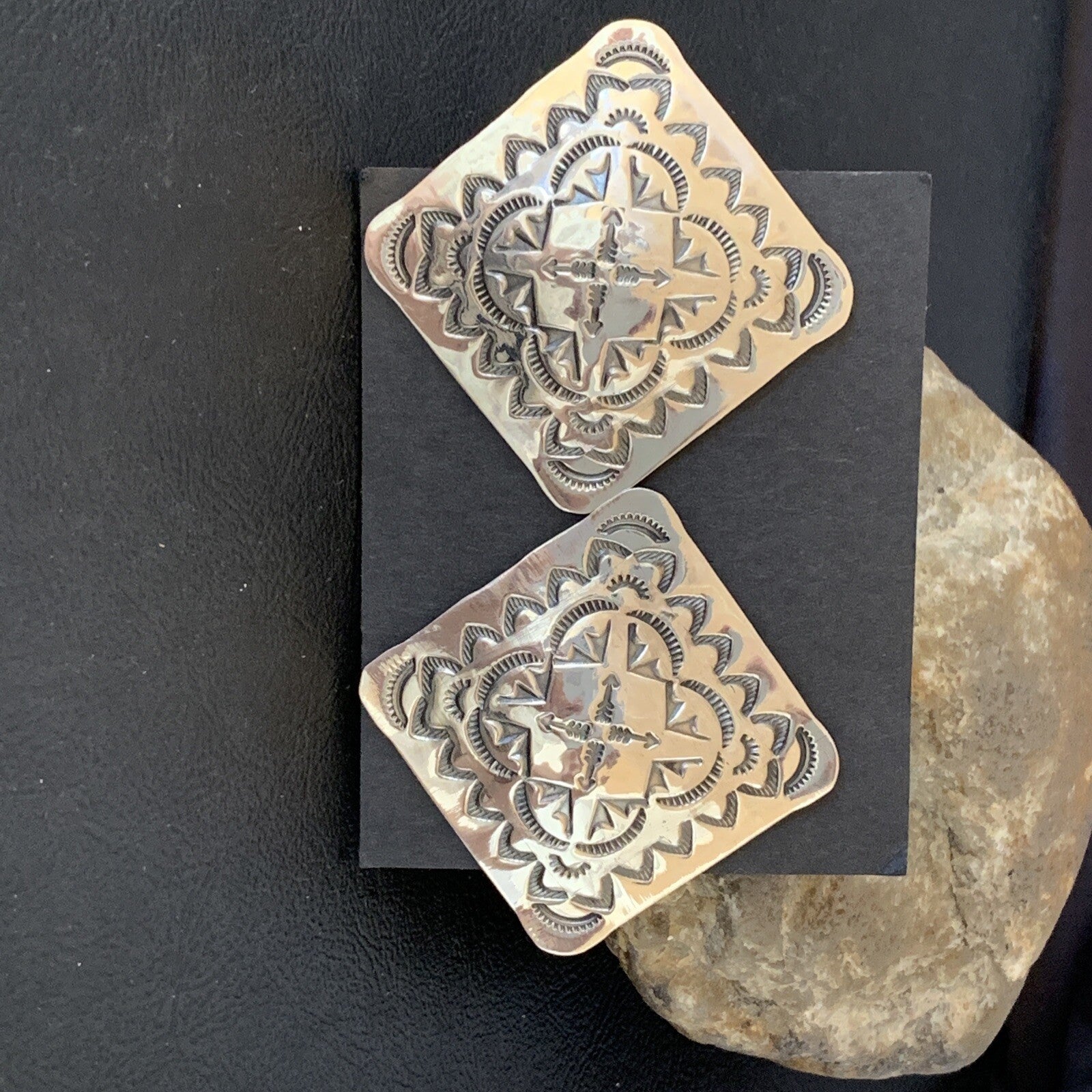 Womens Navajo Sterling Silver Earrings 01666N