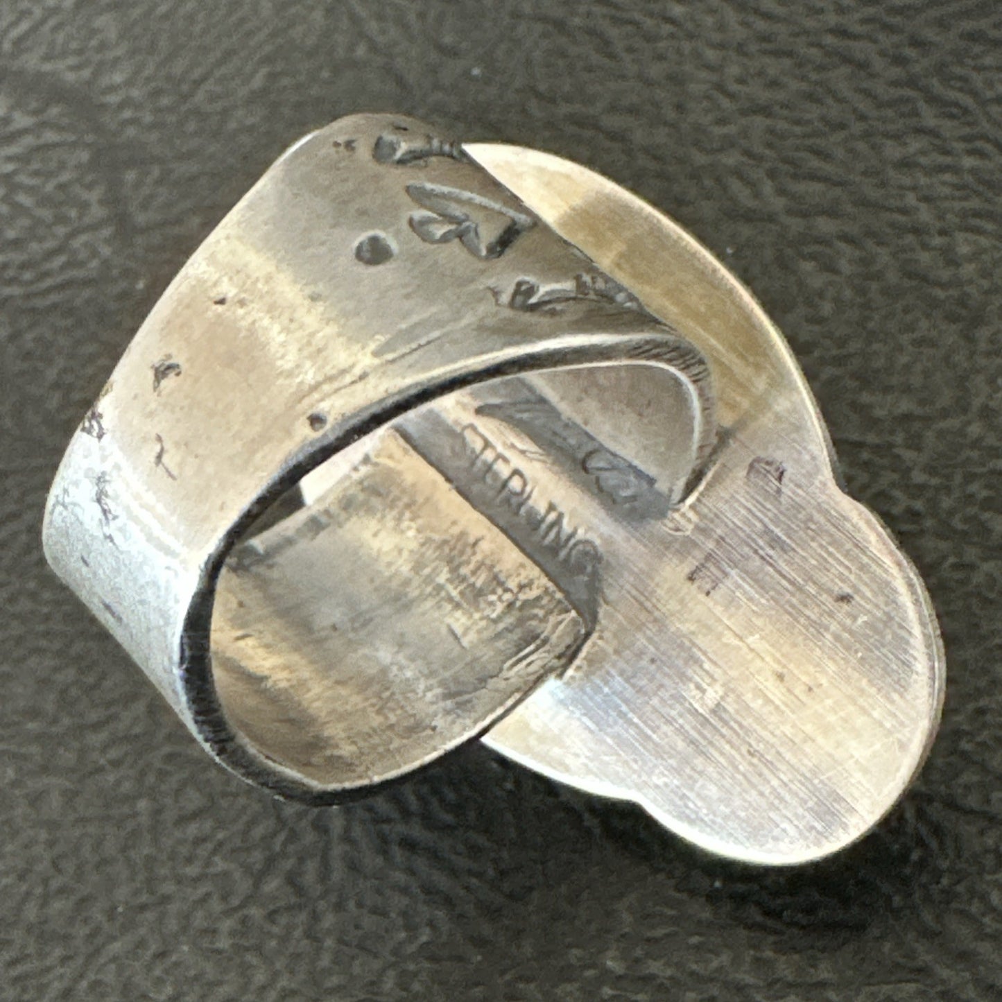 WoMens Blue Kingman Turquoise Navajo Sterling Silver Adjustable Ring Sz 8 19418