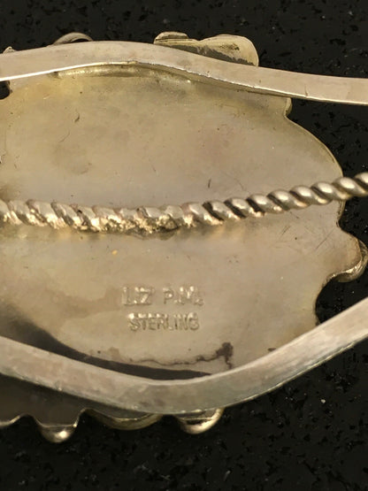 Native American Indian Turquoise Navajo Sterling Silver Bracelet 08845