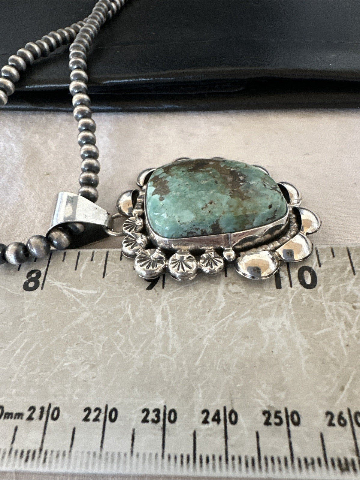 Men Women Green Royston Turquoise Pendant Navajo Sterling Yazzie 19567
