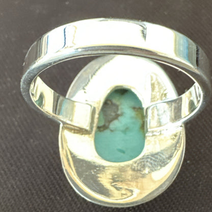 Southwestern Sterling Silver Blue Kingman Turquoise Ring Size 9 18524