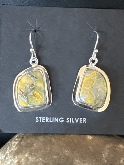 Womens Bumblebee Jasper Navajo Sterling Silver Earrings 15833