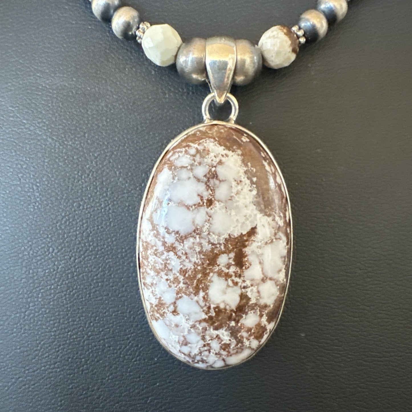 Mens Womens Wild Horse Turquoise Pendant Navajo Sterling Silver Necklace 19571