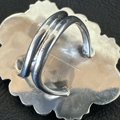 H Joe Womens Navajo Sterling Silver Green Turquoise Ring Size 6.5 19358
