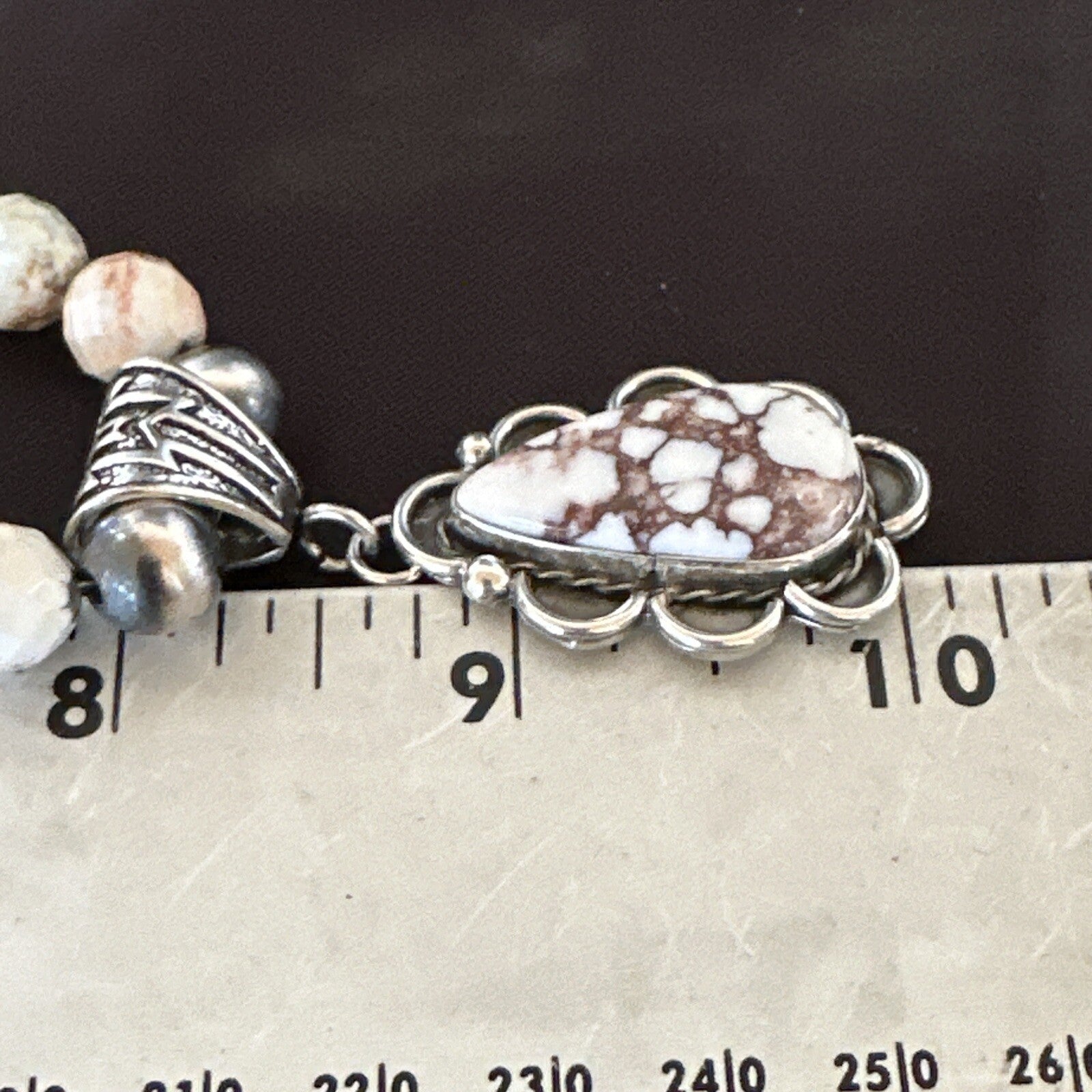 Wild Horse Turquoise Pendant Sterling Silver Beads Howlite Necklace 18030