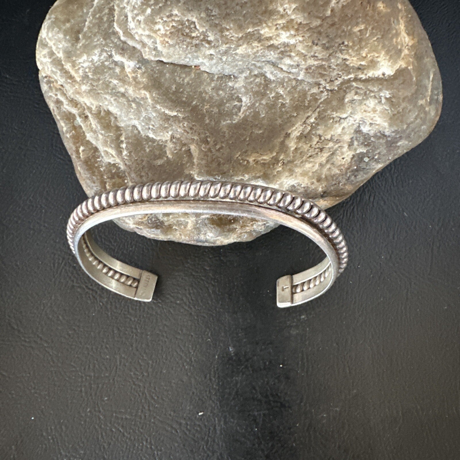 Native American Cuff Bracelet Old Pawn Navajo Sterling Silver 15072