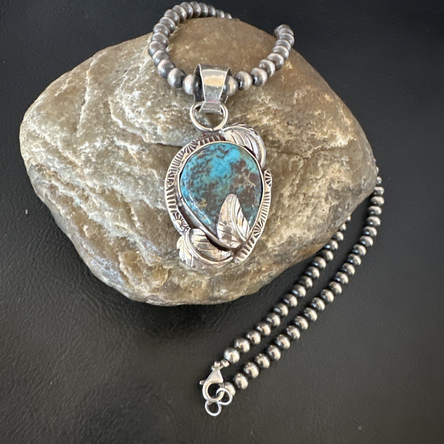 Wild Horse Turquoise Lapis Pendant Navajo Pearls Sterling Silver Necklace 15650