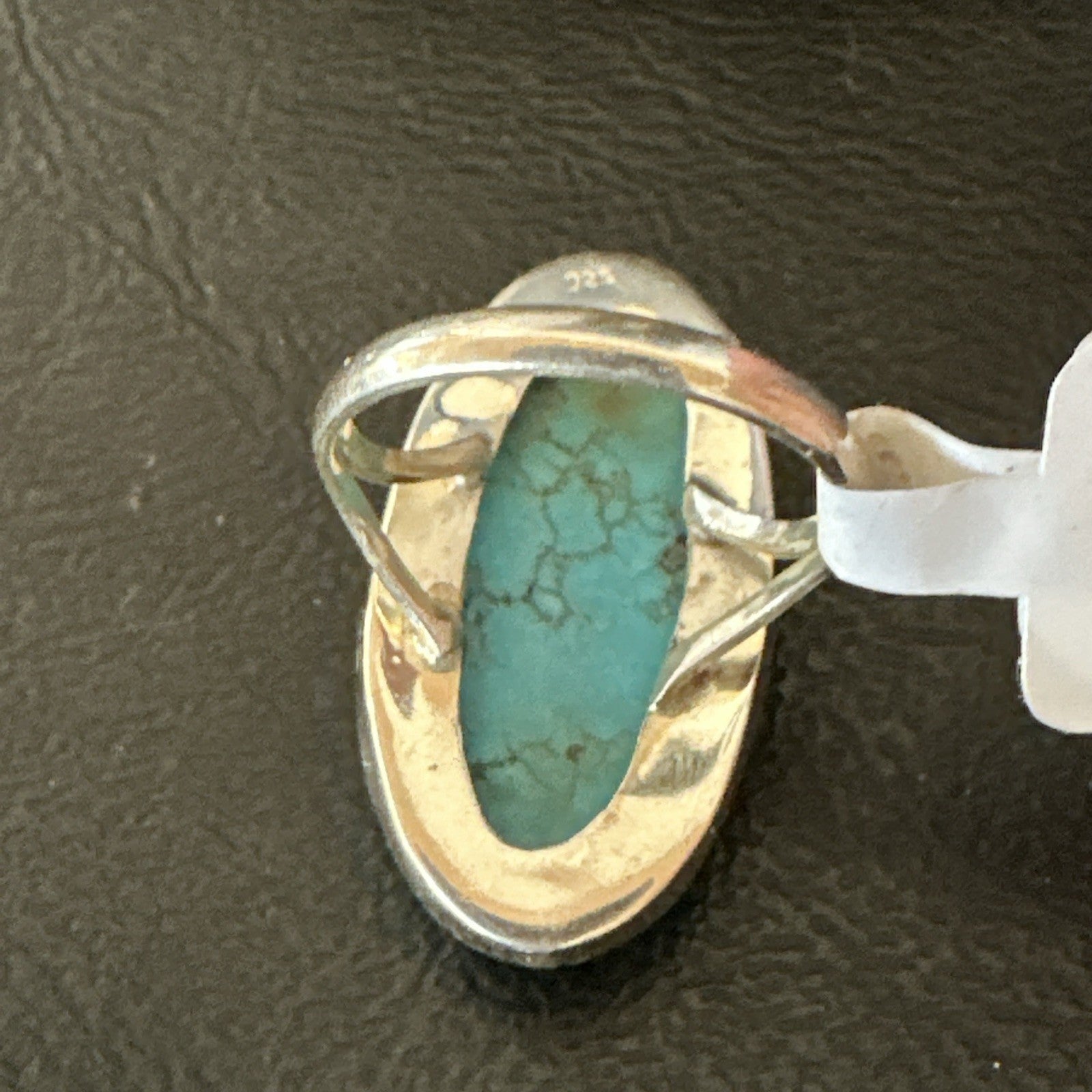 Blue Turquoise#8 Southwestern Sterling Silver Ring Size 8 19749