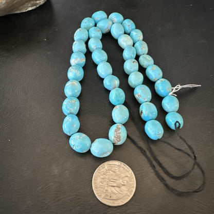 Authentic Blue Sleeping Beauty Turquoise Nugget Strand 18” 18591
