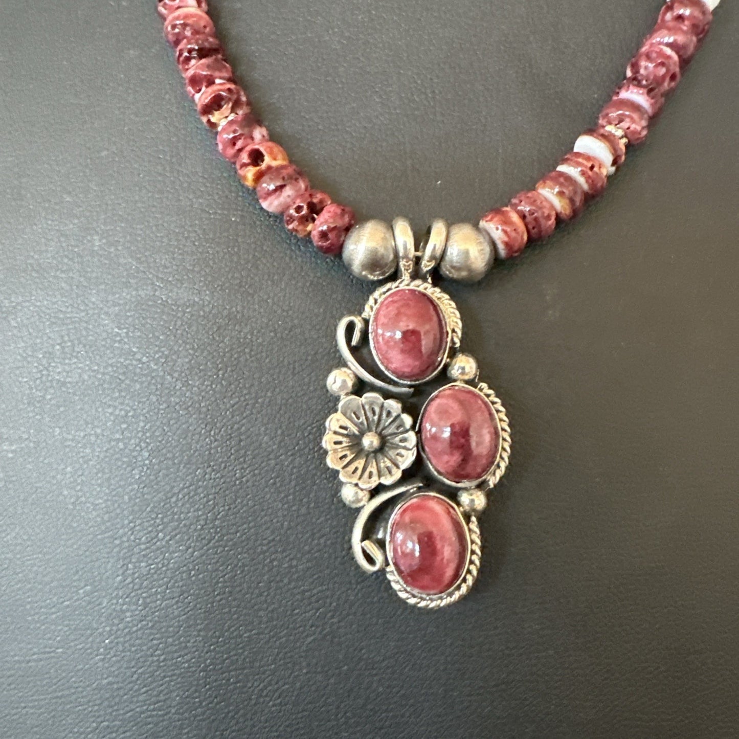 Sterling Purple Spiny Sugilite Pendant Navajo Silver Necklace 19609