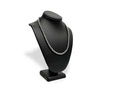 Native American 7mm Sterling Silver Navajo Pearls 22" Single Strand Necklace