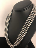 Navajo Pearls 7mm Necklace 21"3 Strand | Sterling Silver | Authentic Native American Handmade