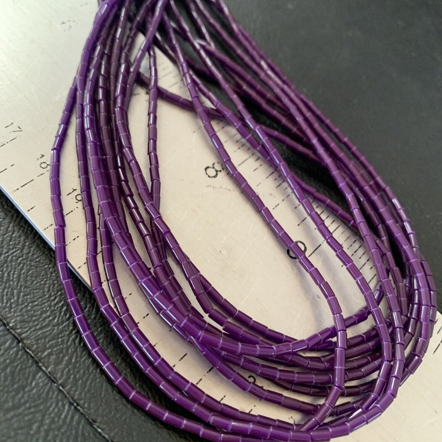 Navajo Purple Sugilite Heishi Necklace | 10 Strand Sterling Tube | 20" | 2235