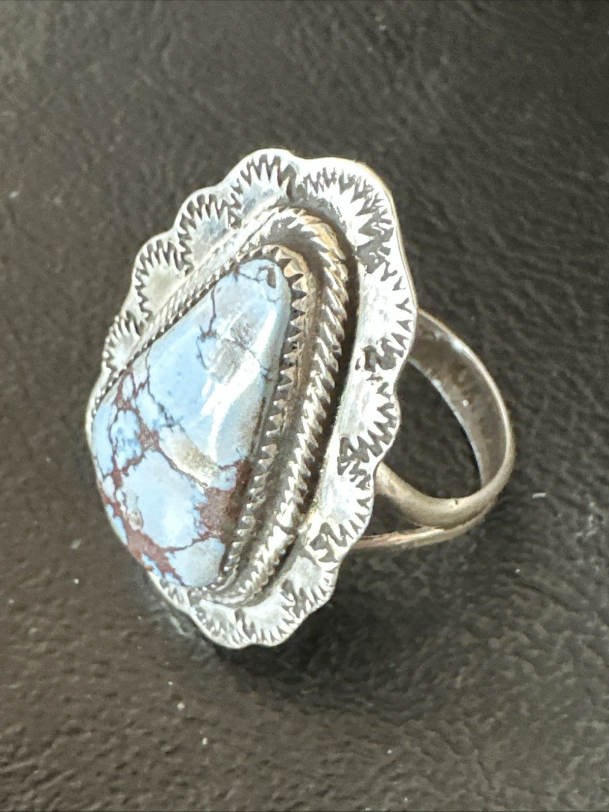 Blue Golden Hill Turquoise Navajo Sterling Silver Ring Size 11 19822