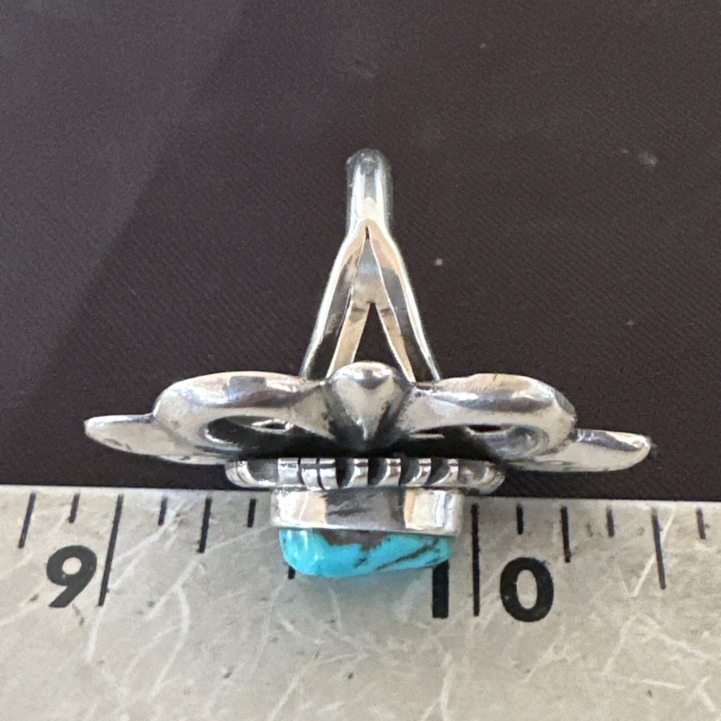 Blue Kingman Turquoise Native American Navajo Sterling Silver Ring Size 7 18573