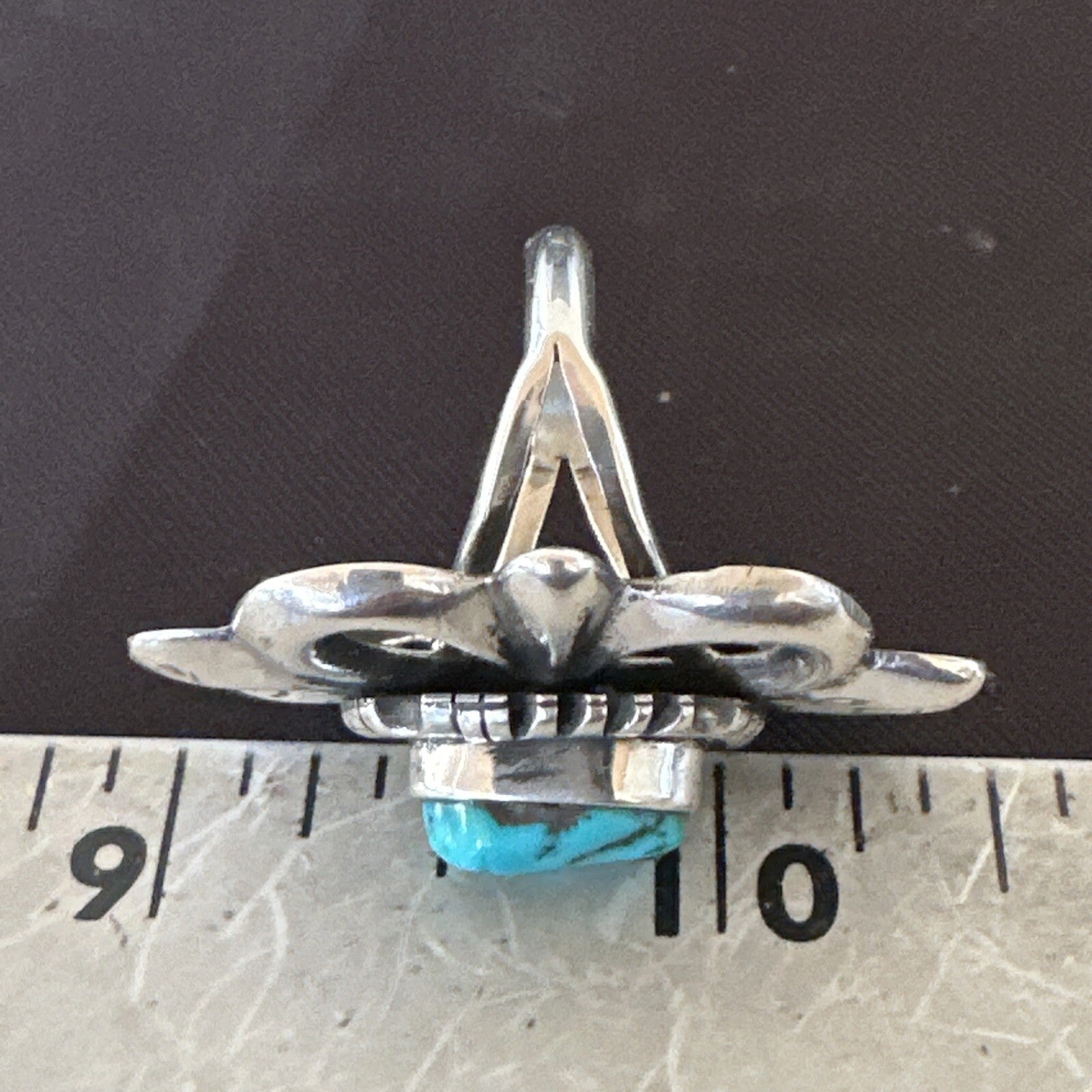 Blue Kingman Turquoise Native American Navajo Sterling Silver Ring Size 7 18573