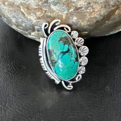 Yazzie Handmade Navajo Sterling Silver  Blue Kingman Turquoise Ring Size 8 19626
