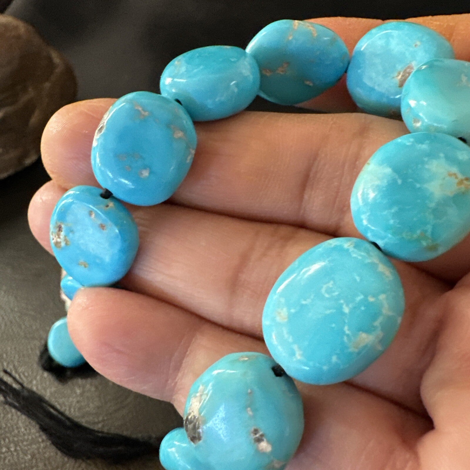 Collectors Authentic Blue Sleeping Beauty Turquoise Beads 18” 18589