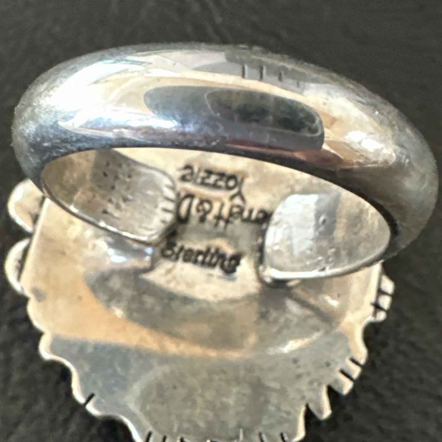 Yazzie Handmade Navajo Sterling Silver  Blue Kingman Turquoise Ring Size 8 19628
