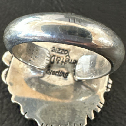 Yazzie Handmade Navajo Sterling Silver  Blue Kingman Turquoise Ring Size 8 19628