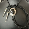Men's BOLO TIE WHITE BUFFALO TURQUOISE Navajo 1" | Sterling Silver | Authentic Native American Handmade | 19123