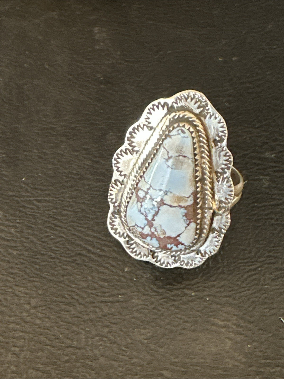 Blue Golden Hill Turquoise Navajo Sterling Silver Ring Size 11 19822