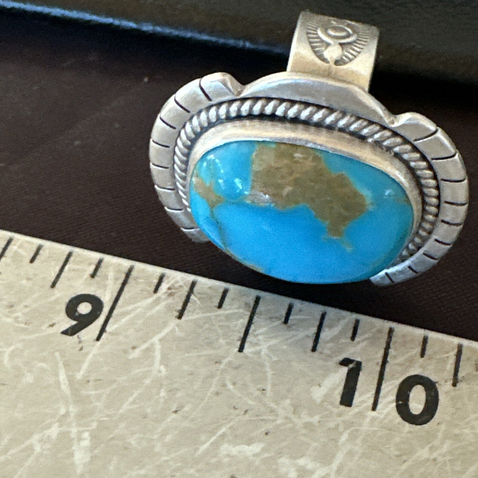 Blue Kingman Turquoise Navajo Sterling Silver Adjustable Ring Size 7 18824