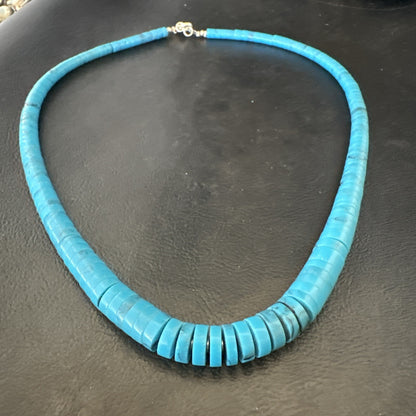 Santo Domingo Stabilized Blue Turquoise 20” Necklace 18469