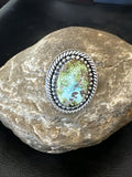 Navajo Green Royston Turquoise Ring Size 9 | Sterling Silver | Authentic Native American Handmade | 19619