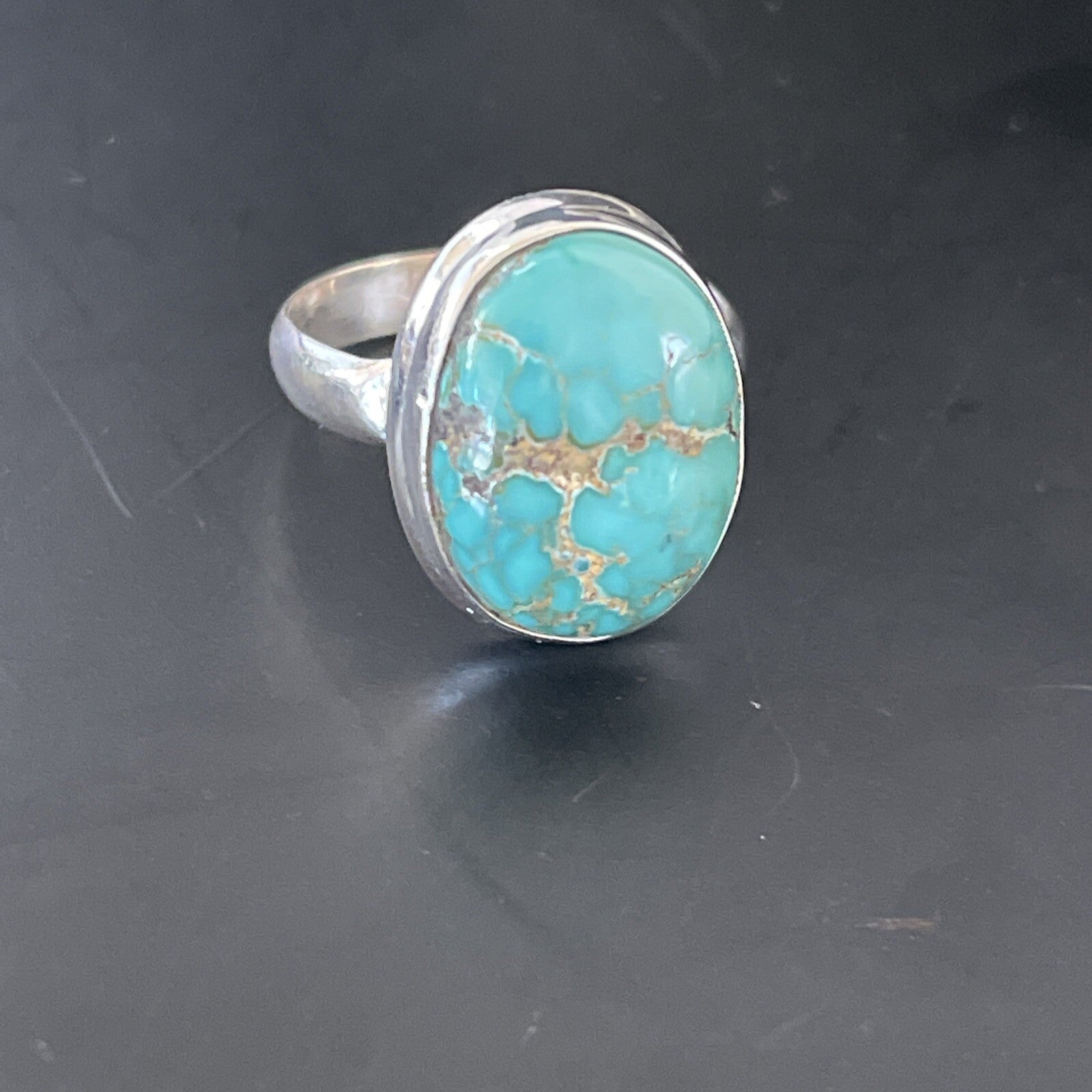 Native American Navajo Sterling Silver Blue Turquoise Ring Size 7 11415