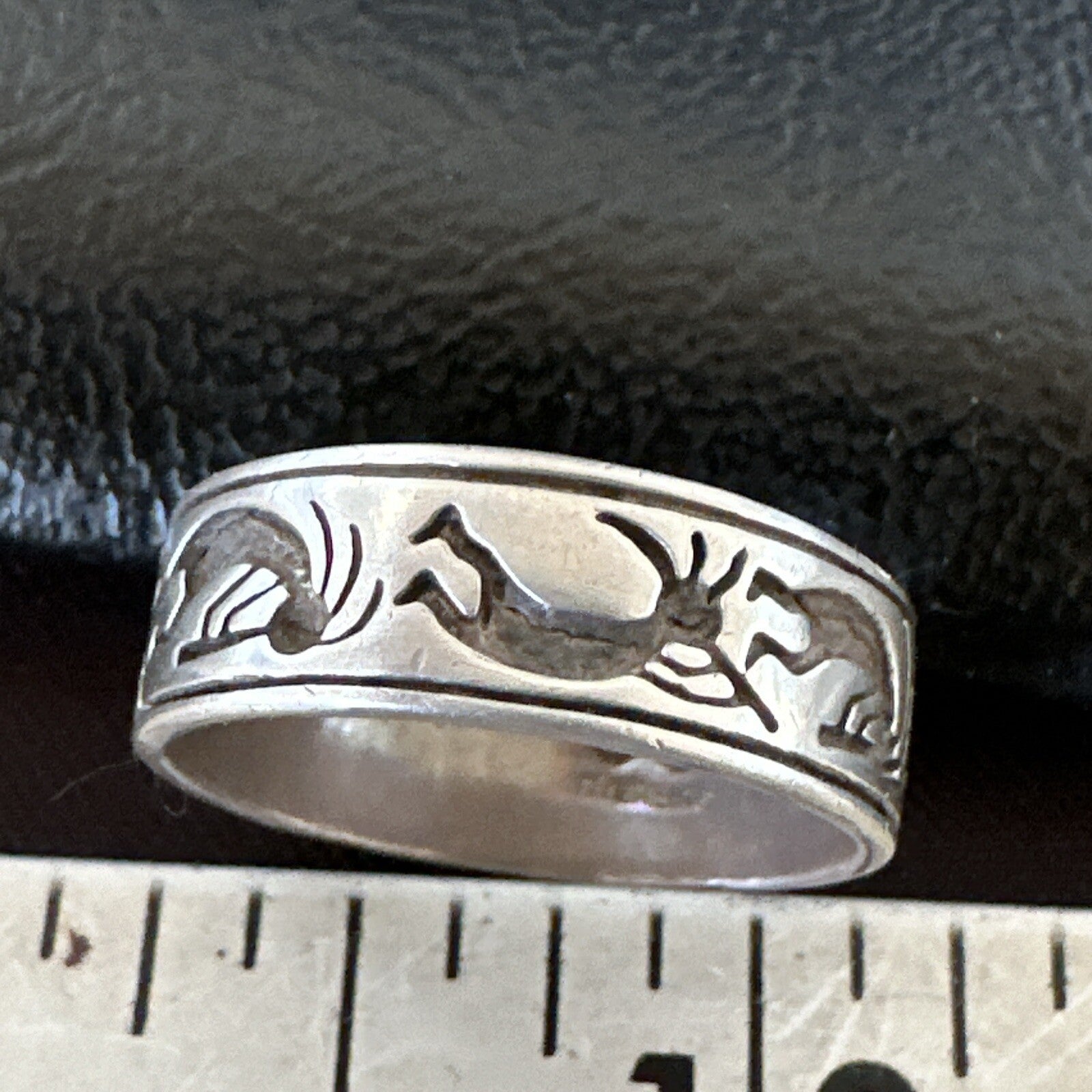 Kokopelli Wedding Band Navajo Sterling Silver Ring Size 9.5 17971