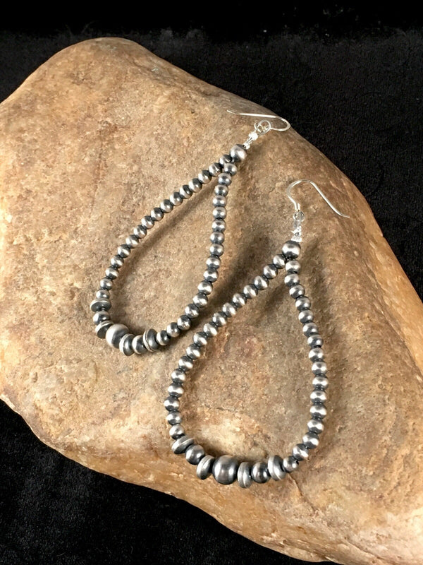 Bead Earrings | Sterling Silver | Authentic Native American Handmade | 10091