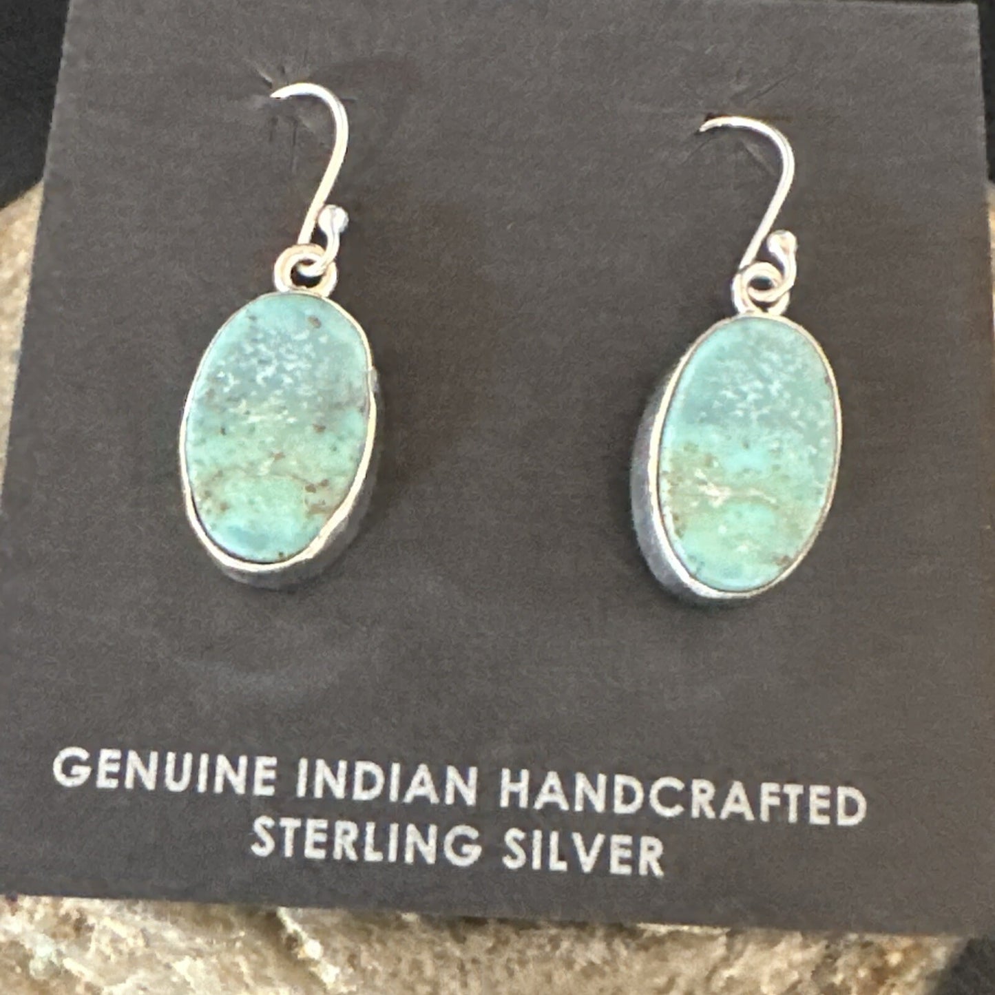 Gorgeous Blue Sterling Silver Denim Lapis Dangle Earrings 1” 15809