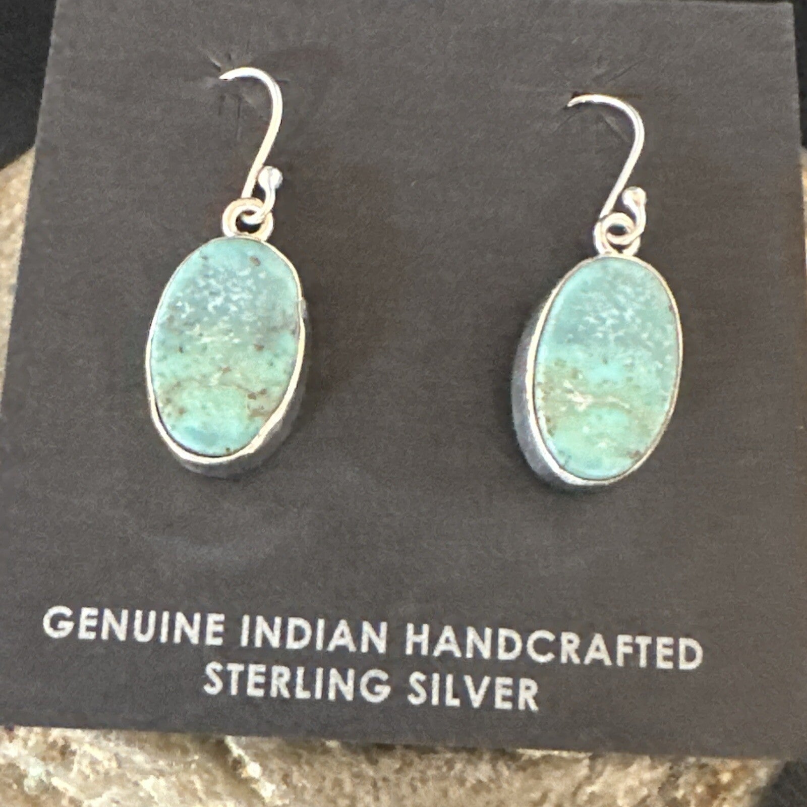 Gorgeous Blue Sterling Silver Denim Lapis Dangle Earrings 1” 15809