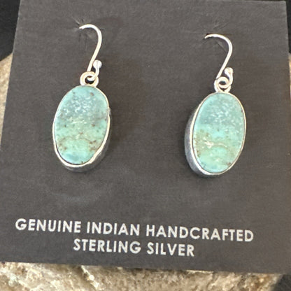 Gorgeous Blue Sterling Silver Denim Lapis Dangle Earrings 1” 15809