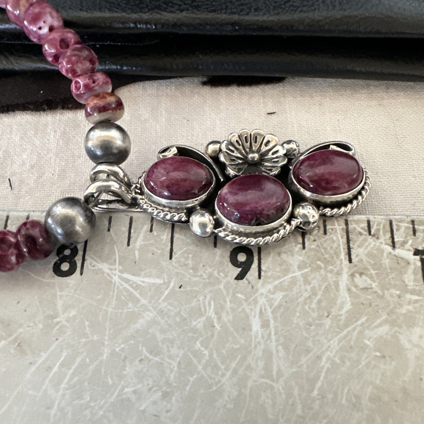 Sterling Purple Spiny Sugilite Pendant Navajo Silver Necklace 19608
