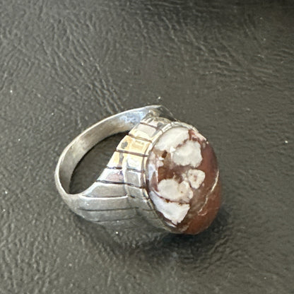 Mens Wild Horse Turquoise Southwestern Sterling Silver Ring Size 10.5 17794