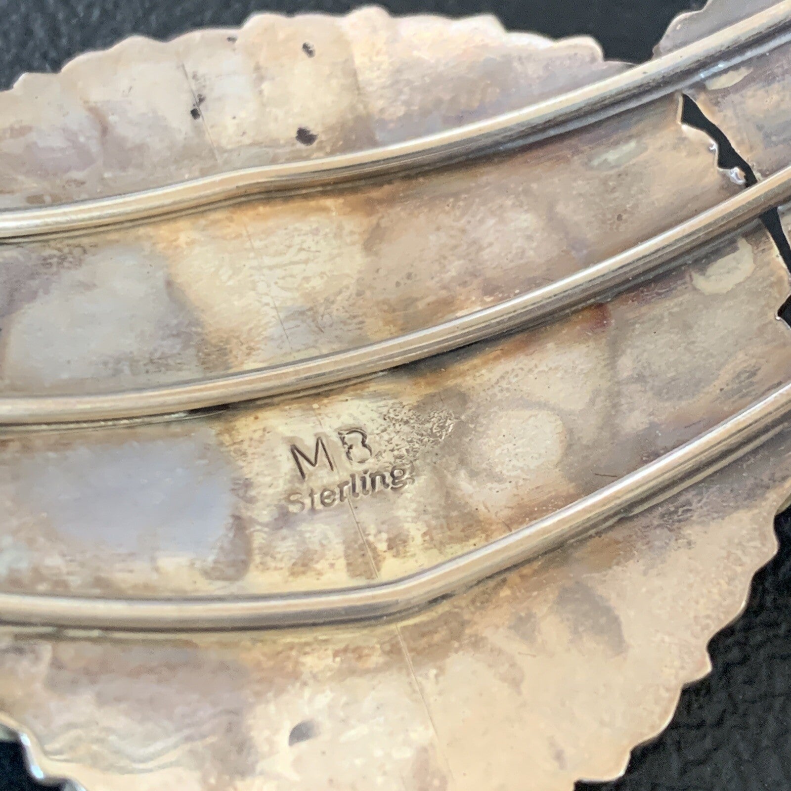 Old Pawn Zuni Sterling Silver Handmade Blue Turquoise Cuff Bracelet 12695