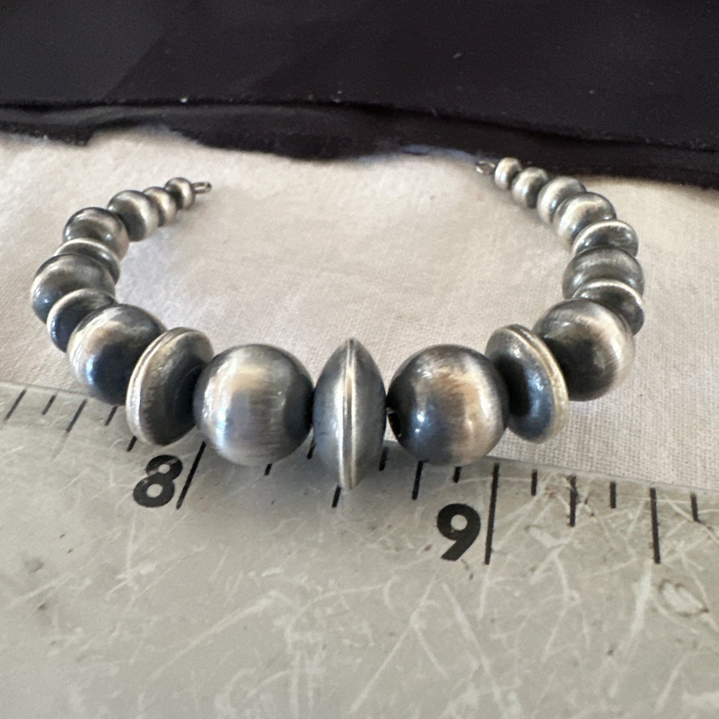 Children Navajo Pearls Sterling Silver Bead Stainless Wrap Bracelet 4.5" 19022