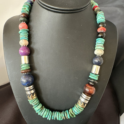 Tommy Rosita Singer T R Sterling Silver Blue Turquoise Bead Necklace 21 in 19412
