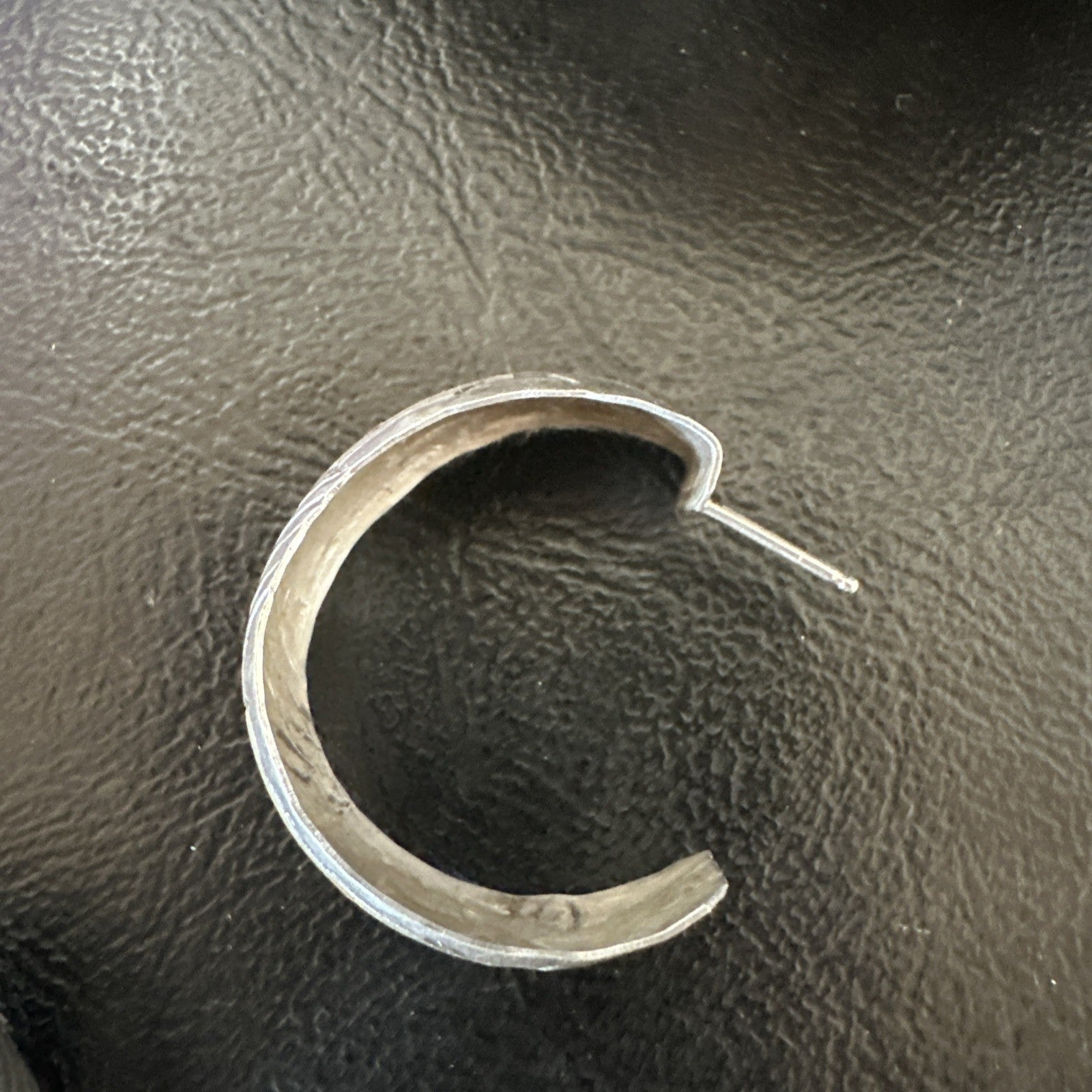 Old Pawn Womens Stamped Design All Sterling Silver Hoop Stud Earrings 1" 19093