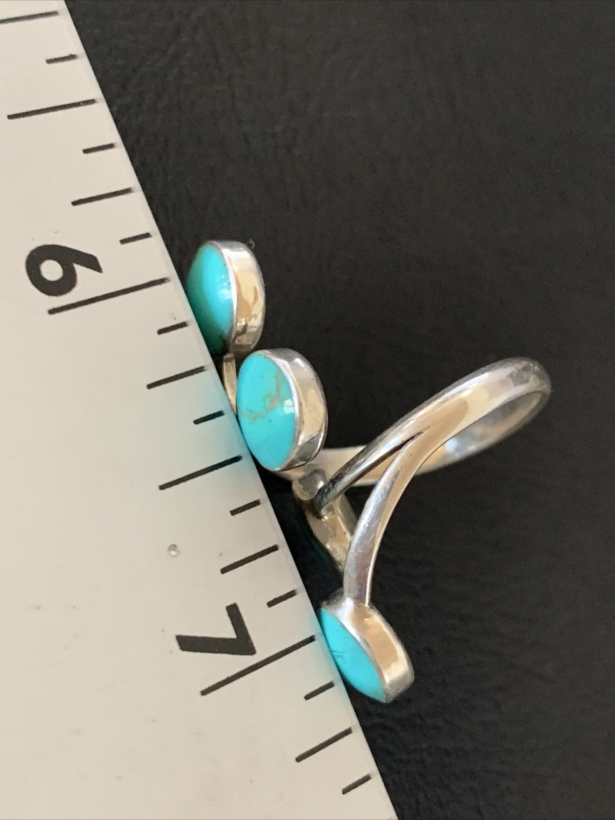 Blue Kingman Turquoise Southwestern Sterling Silver Ring Size 6 19460