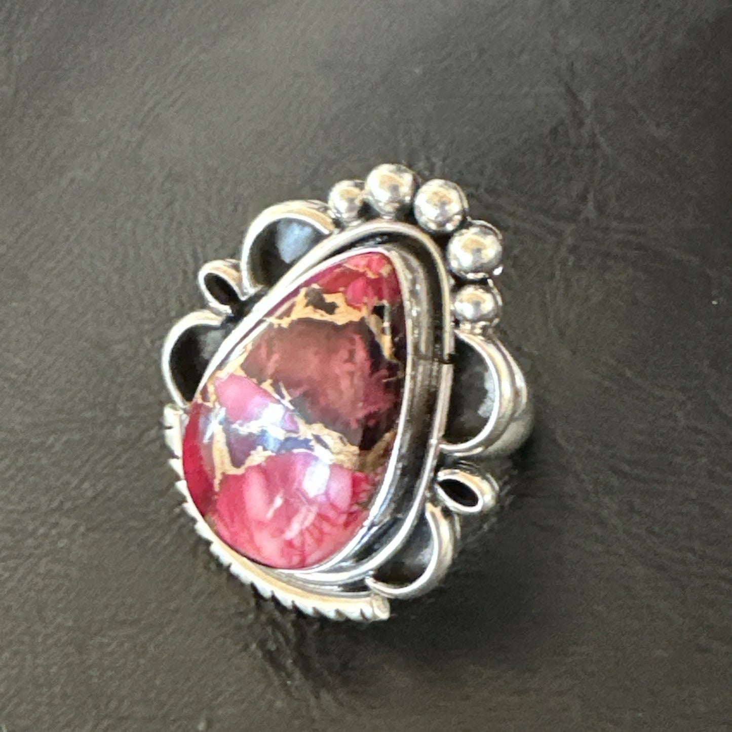 Purple Spiny Oyster Navajo Sterling Silver Native American Ring Size 6.5 19629