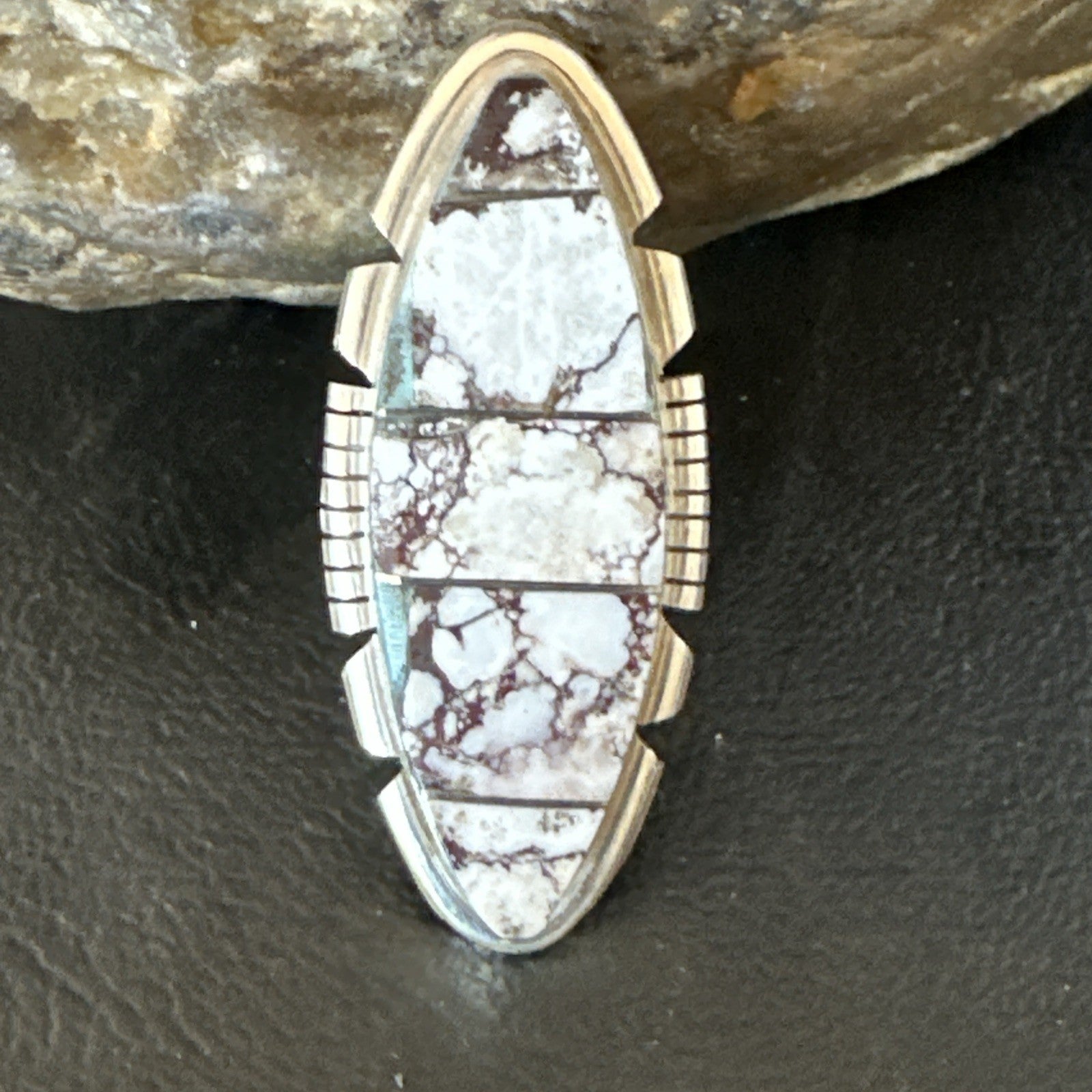 Mens Womens Wild Horse Turquoise Inlay Navajo Sterling Silver Ring Sz 7 19109