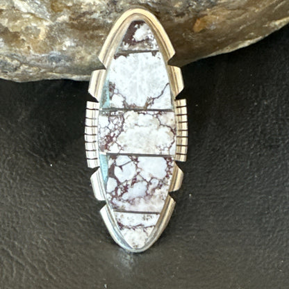 Mens Womens Wild Horse Turquoise Inlay Navajo Sterling Silver Ring Sz 7 19109