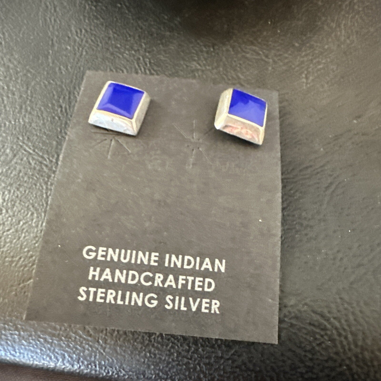 Blue Lapis Sterling Silver  Post Stud Earrings 0.25" 1063