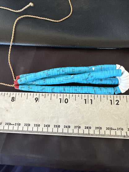 Stabilized Blue Turquoise Jacla Double White Santo Domingo 4.5" 18165