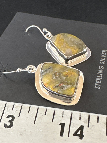 Womens Bumblebee Jasper Navajo Sterling Silver Earrings 15833