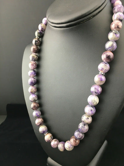 Purple Charoite Navajo Sterling Silver Necklace 20" 1777